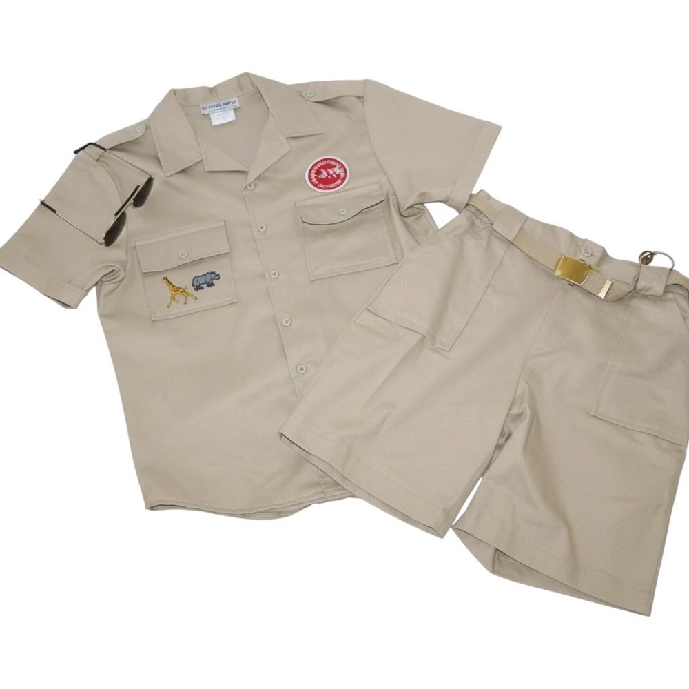 SAN DIEGO WILD ANIMAL Park Jr. Zoo Zookeeper Costume Outfit Child 12 VINTAGE USA